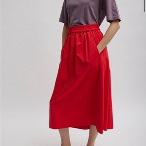Tibi Nylon Pull On Full Skirt